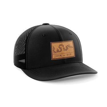 Join Or Die Patch Hat Hat Greater Half Genuine Leather Black/Black
